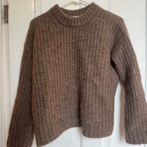 Sezane Warm Brown Knit Sweater